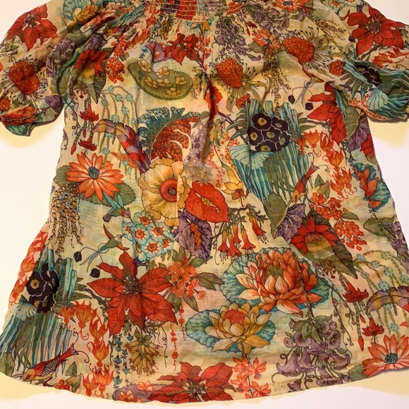 French Connection Sheer Chinoiserie Print Tunic - Women’s Size Small - Picture 4 of 6